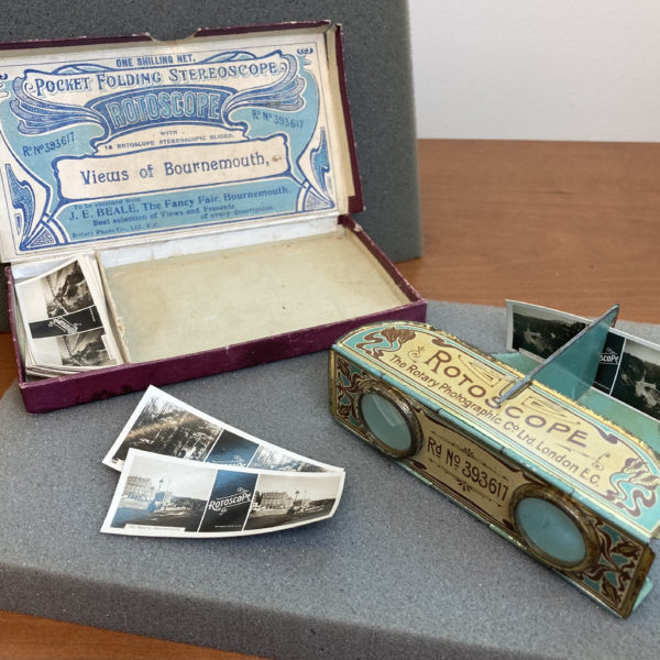 Rotoscope pocket folding stereoscope, "Views of Bournemouth"